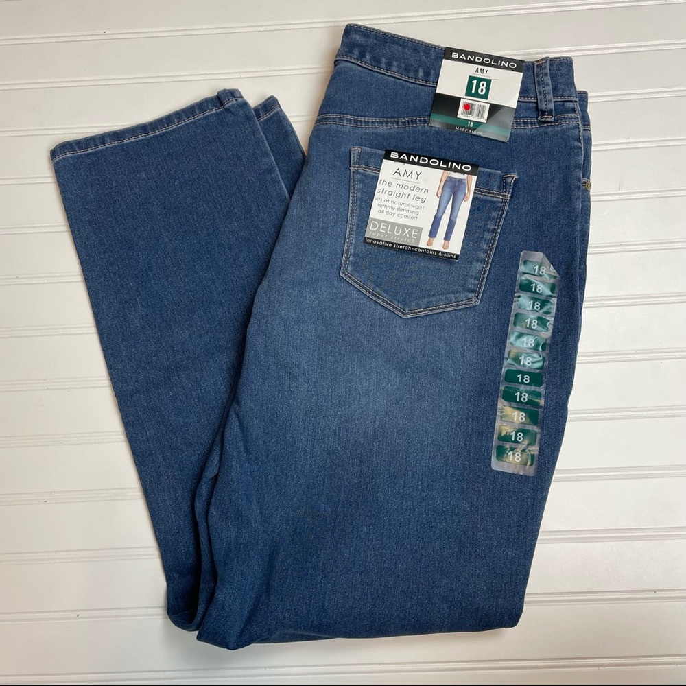 Bandolino Amy modern straight leg jeans sz 18